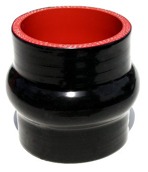 2.75" ID x 3" Long Silicone Hump Hose, Gloss Black