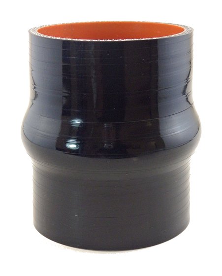 3" ID x 4" Long Silicone Hump Hose, Gloss Black