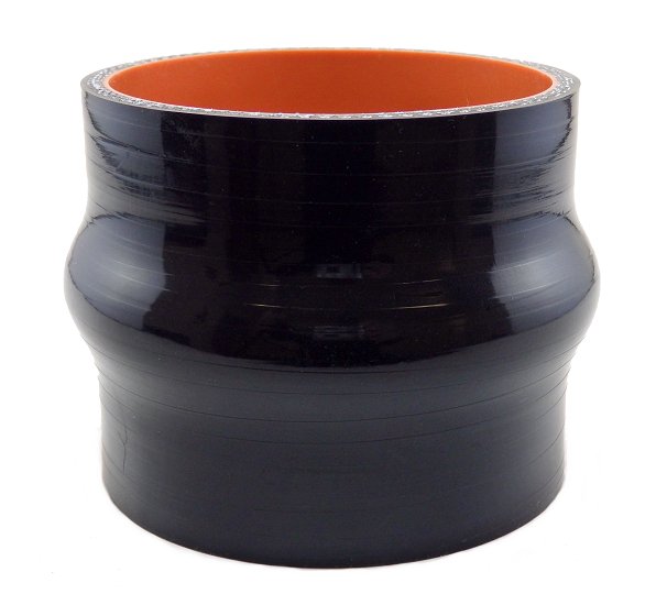 3.25" ID x 3" Long Silicone Hump Hose, Gloss Black