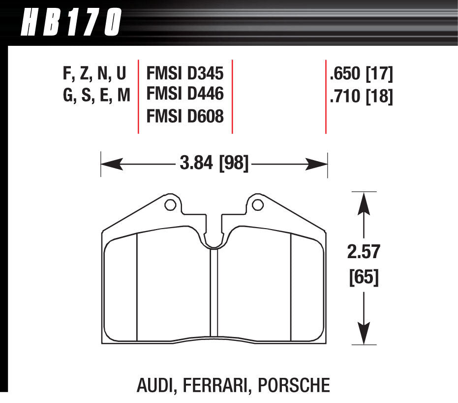 BRAKE PAD DTC 60 SERIES
