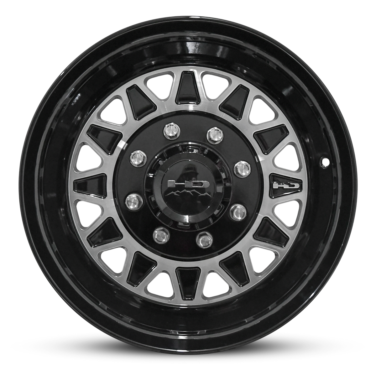 HD Trailer HDT Forged 17.5x6.75 +0 8x165mm 128.6mm Gloss Black/Machined Face - Lug Centric