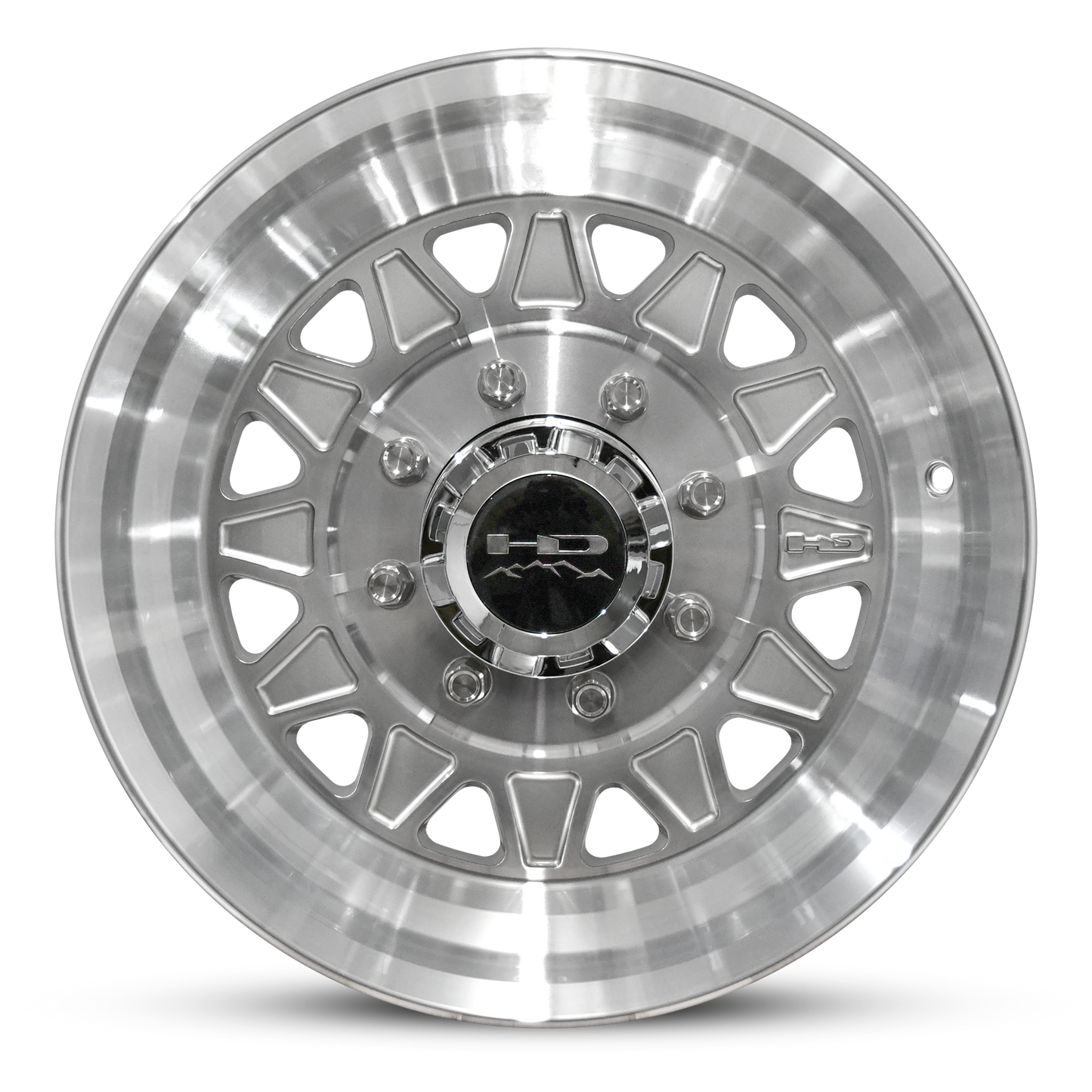 HD Trailer HDT Forged 17.5x6.75 +0 8x165mm 128.6mm Gloss Silver/Machined Face - Lug Centric