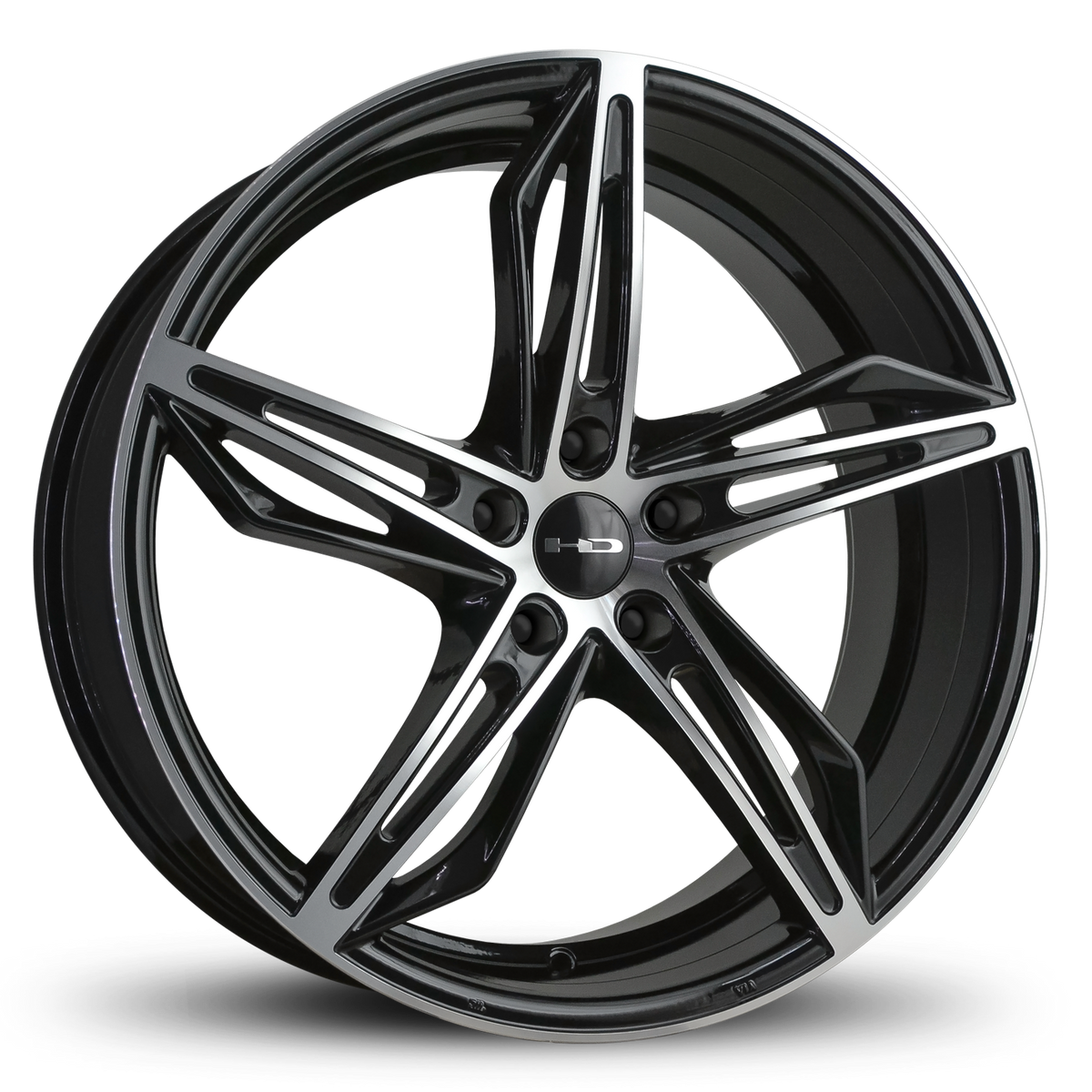 HD Wheels Fly Cutter 18x8 +35 5x114.3mm 73.1mm Gloss Black/Machined Face