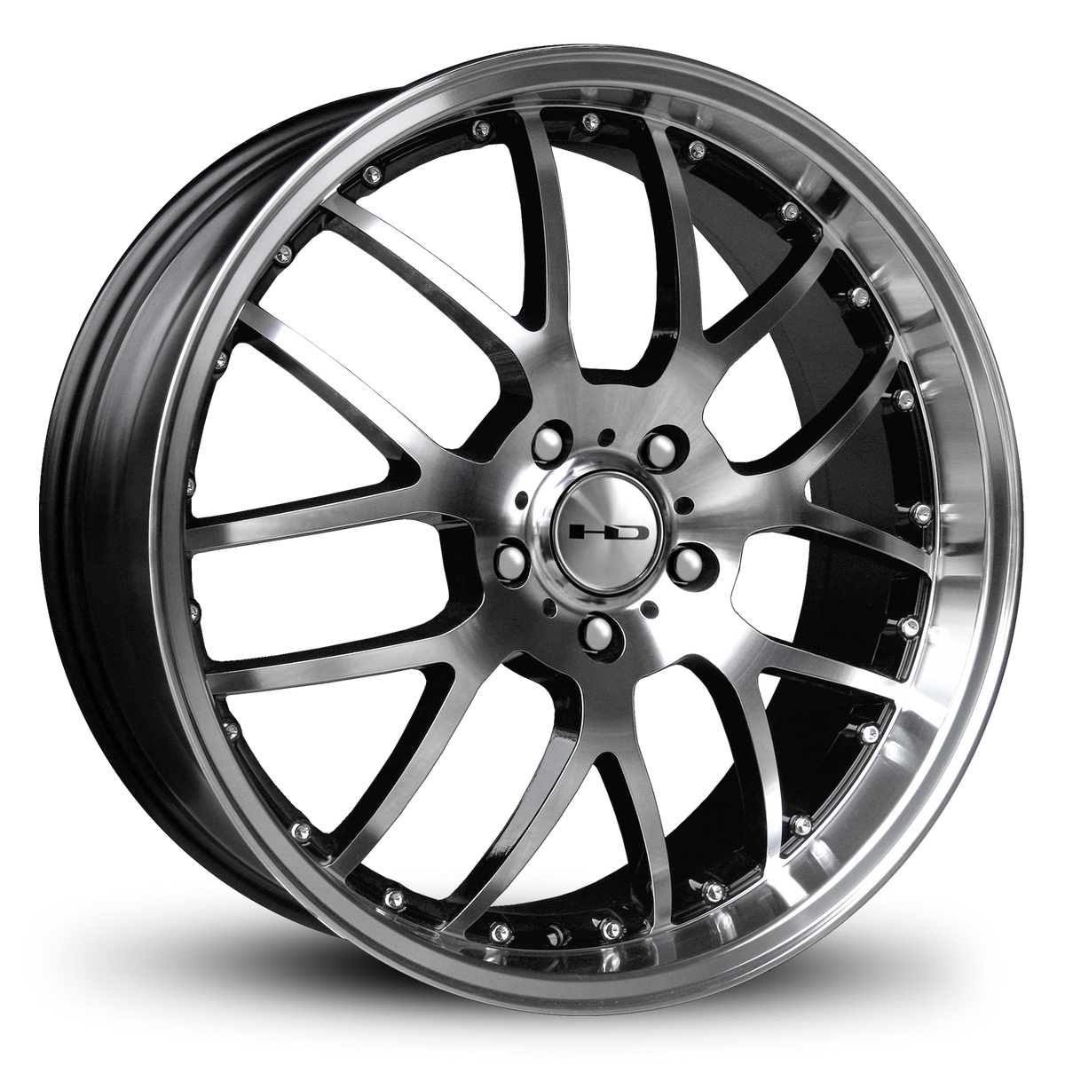 HD Wheels MSR 20x8 +35 5x114.3mm 73.1mm Gloss Black/Mchnd Fc Chr/Riv