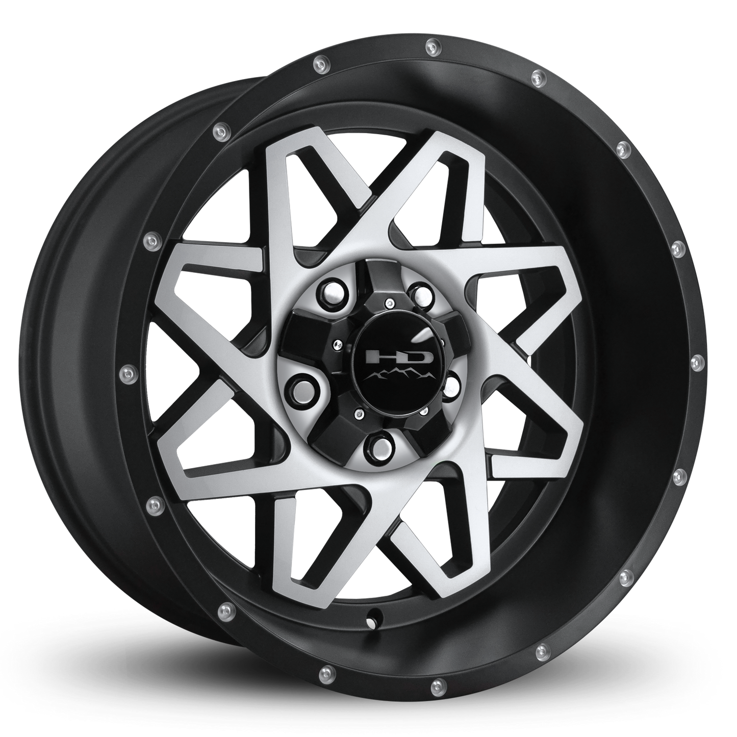 HD Offroad Gridlock 20x10 -25 5x127/5x139.7mm 106.2mm Satin Black/Machined Face