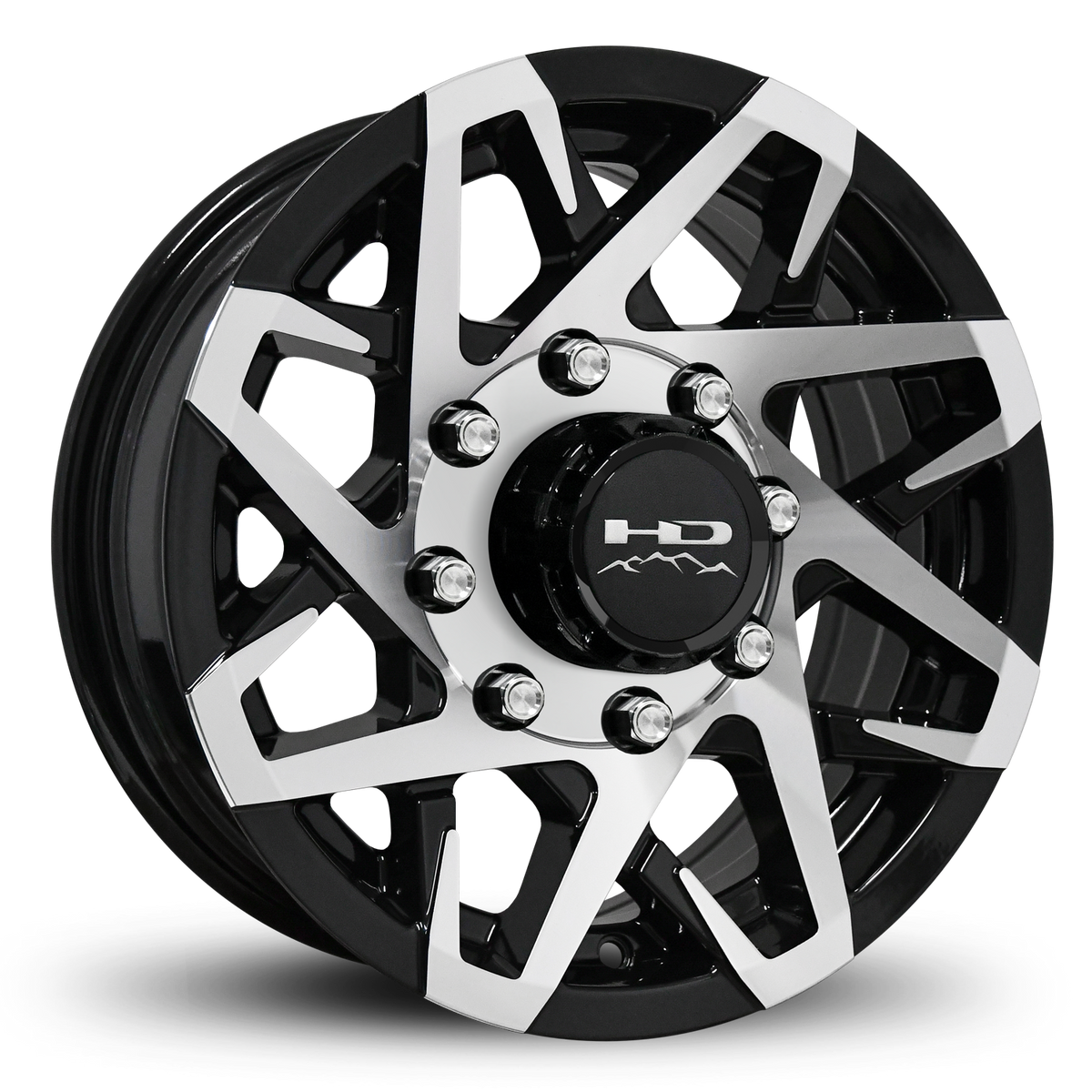 HD Trailer Canyon 16x6 +0 8x165mm 128.6mm Gloss Black/Machined Face