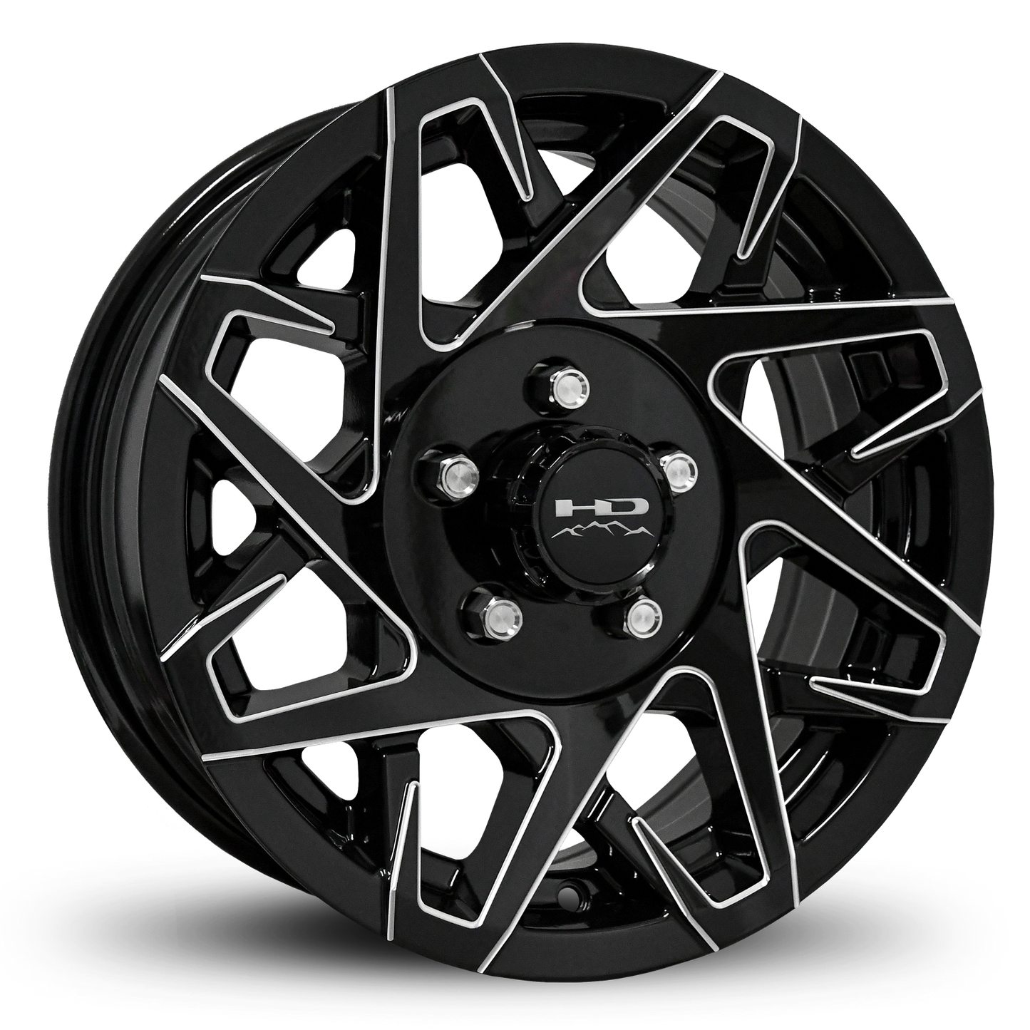 HD Trailer Canyon 14x5.5 +0 5x114.3mm 83mm Gloss Black/Milled Edge