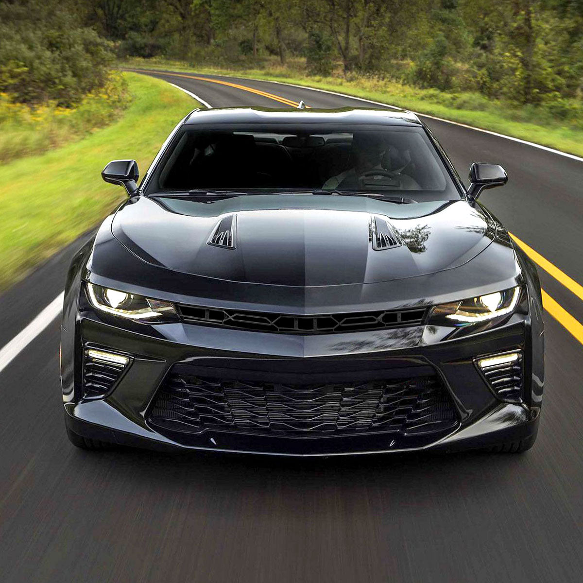 2016-2018 Chevrolet Camaro/2019-2022 Camaro ZL1 Black Front Upper Bumper Hood Grille