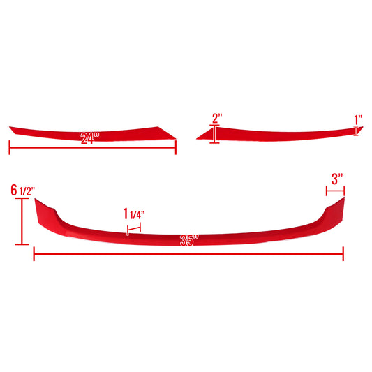 2016-2021 Honda Civic FK8 Red ABS Grille Trim Covers