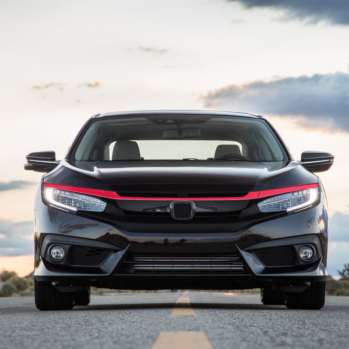 2016-2021 Honda Civic FK8 Red ABS Grille Trim Covers