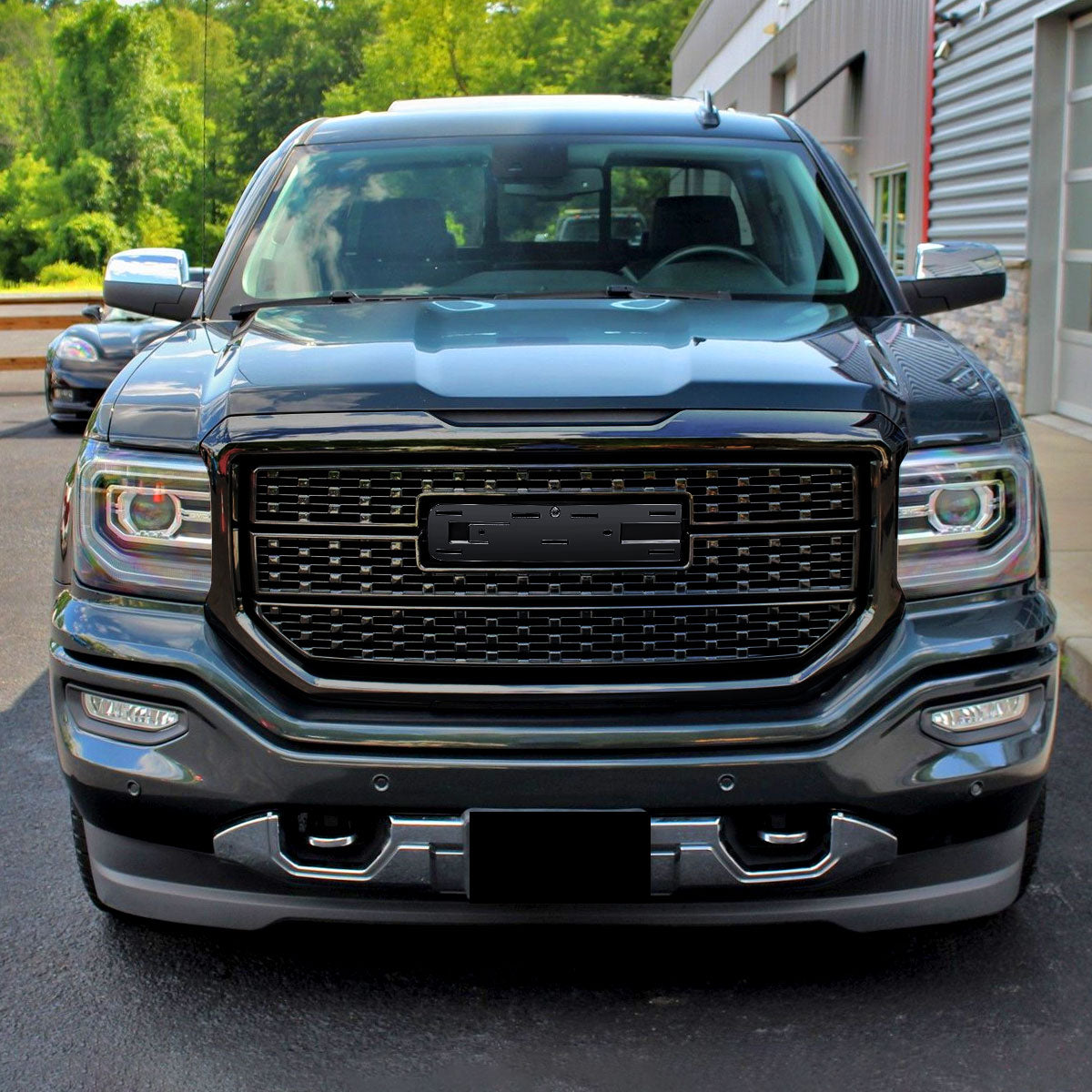 2016-2018 GMC Sierra 1500 Glossy Black Mesh Denali Style Hood Replacement Grille
