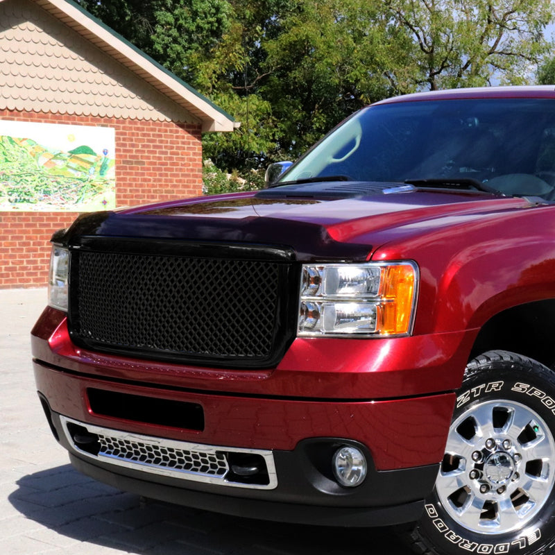 2007-2013 GMC Sierra 1500 Light Duty Glossy Black ABS Honeycomb Mesh Grille