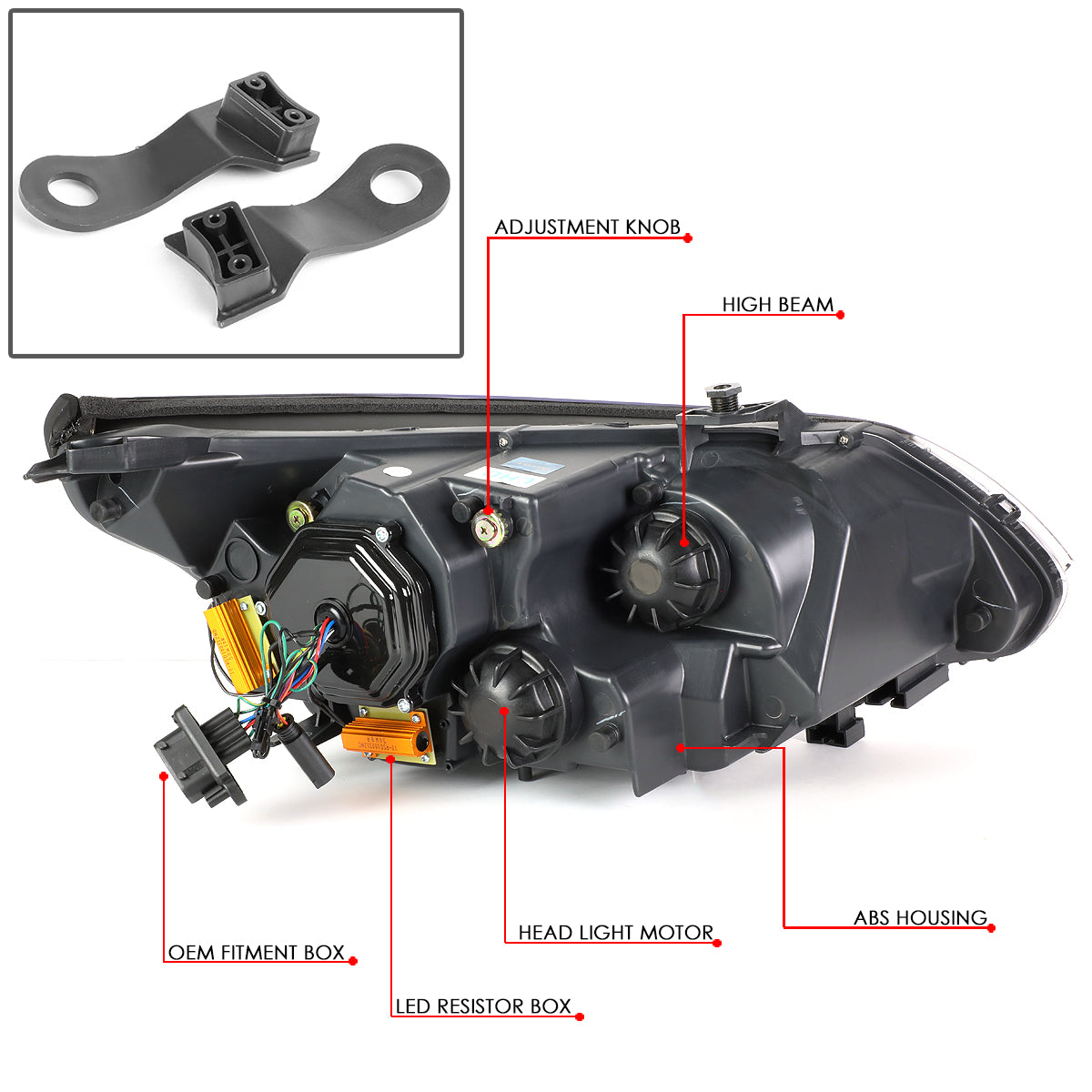 04-07 BMW E60 5-SERIES PROJECTOR HEADLIGHTS BLACK LED SIGNAL 3D HALO DRL