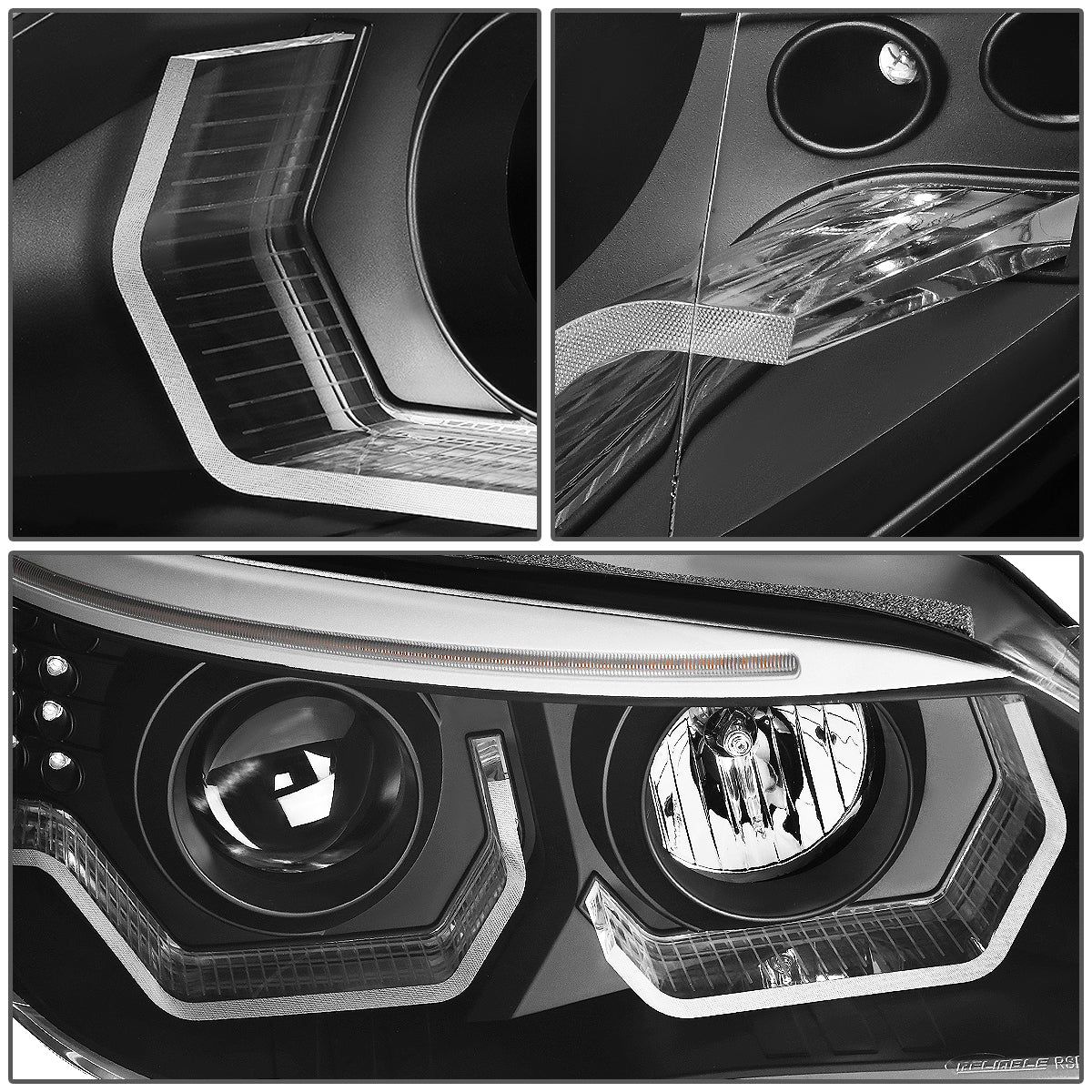04-07 BMW E60 5-SERIES PROJECTOR HEADLIGHTS BLACK LED SIGNAL 3D HALO DRL