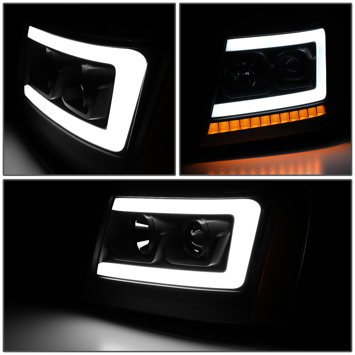 07-14 TAHOE SUBURBAN PROJECTOR HEADLIGHT LAMPS LED DRL & SEQUENTIAL SIGNAL
