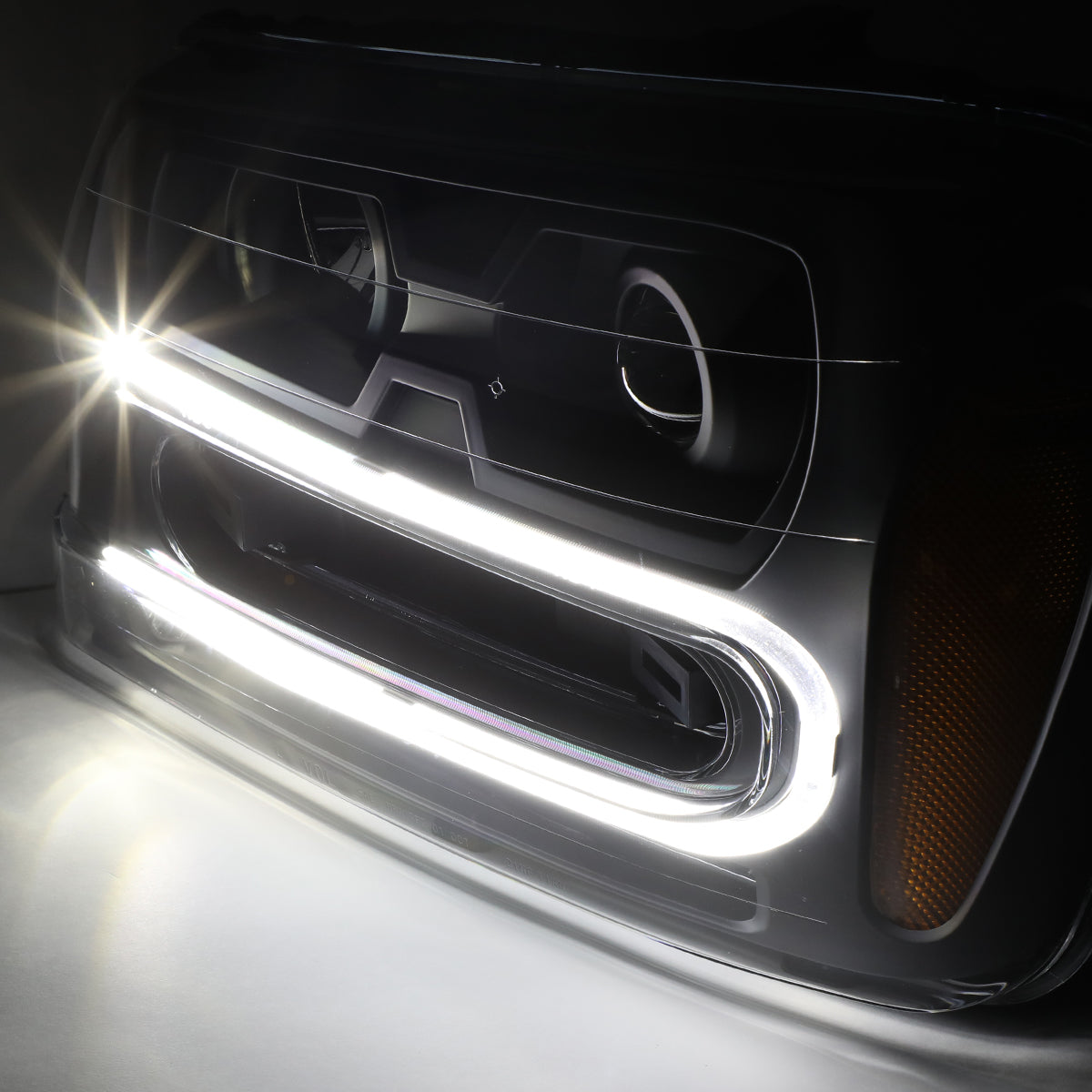 2002-2009 CHEVY TRAILBLAZER PAIR BLACK AMBER PROJECTOR HEADLIGHT