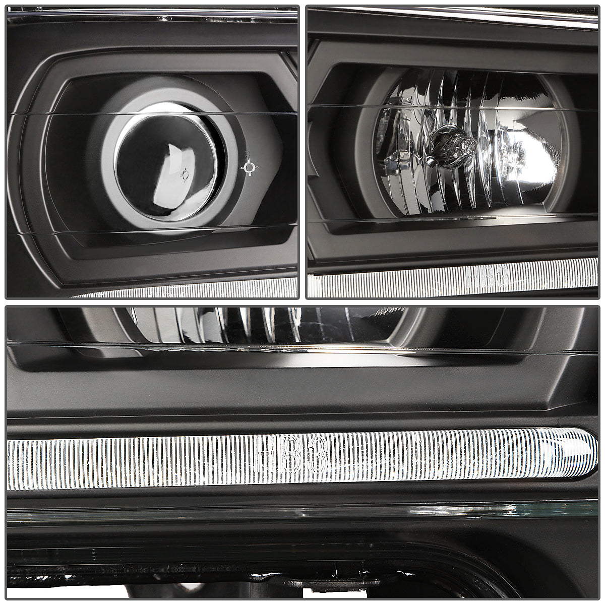 2002-2009 CHEVY TRAILBLAZER PAIR BLACK AMBER PROJECTOR HEADLIGHT