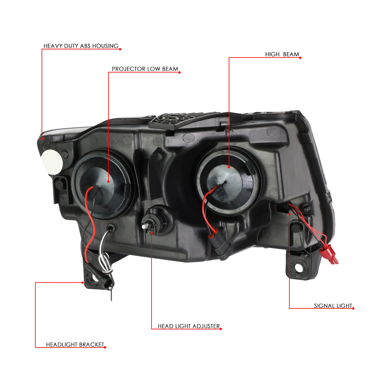 11-13 JEEP GRAND CHEROKEE PROJECTOR HEADLIGHT TINTED/CLEAR