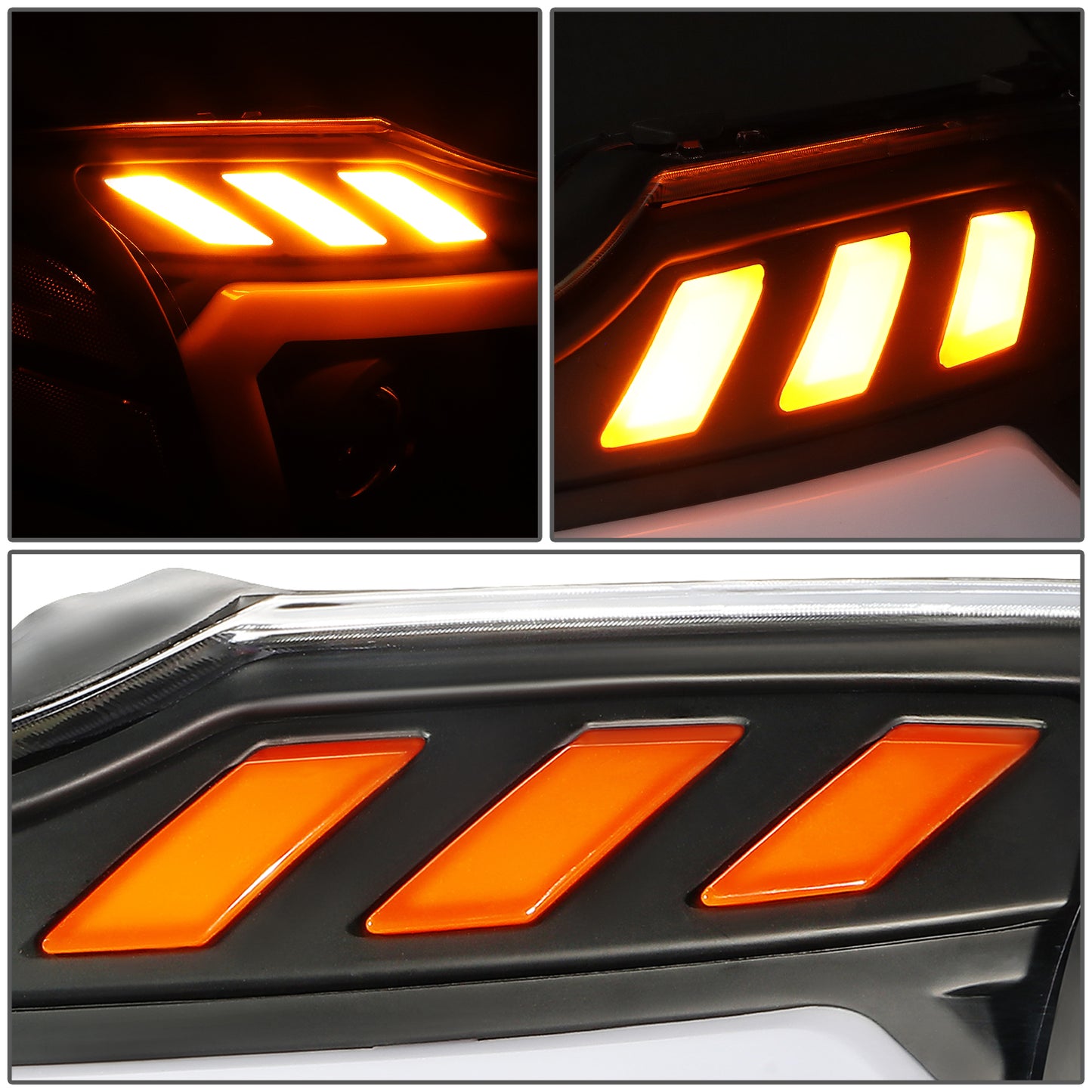 04-15 NISSAN TITAN ARMADA U-LED DRL SIGNAL PROJECTOR HEADLIGHTS BLACK/CLEAR