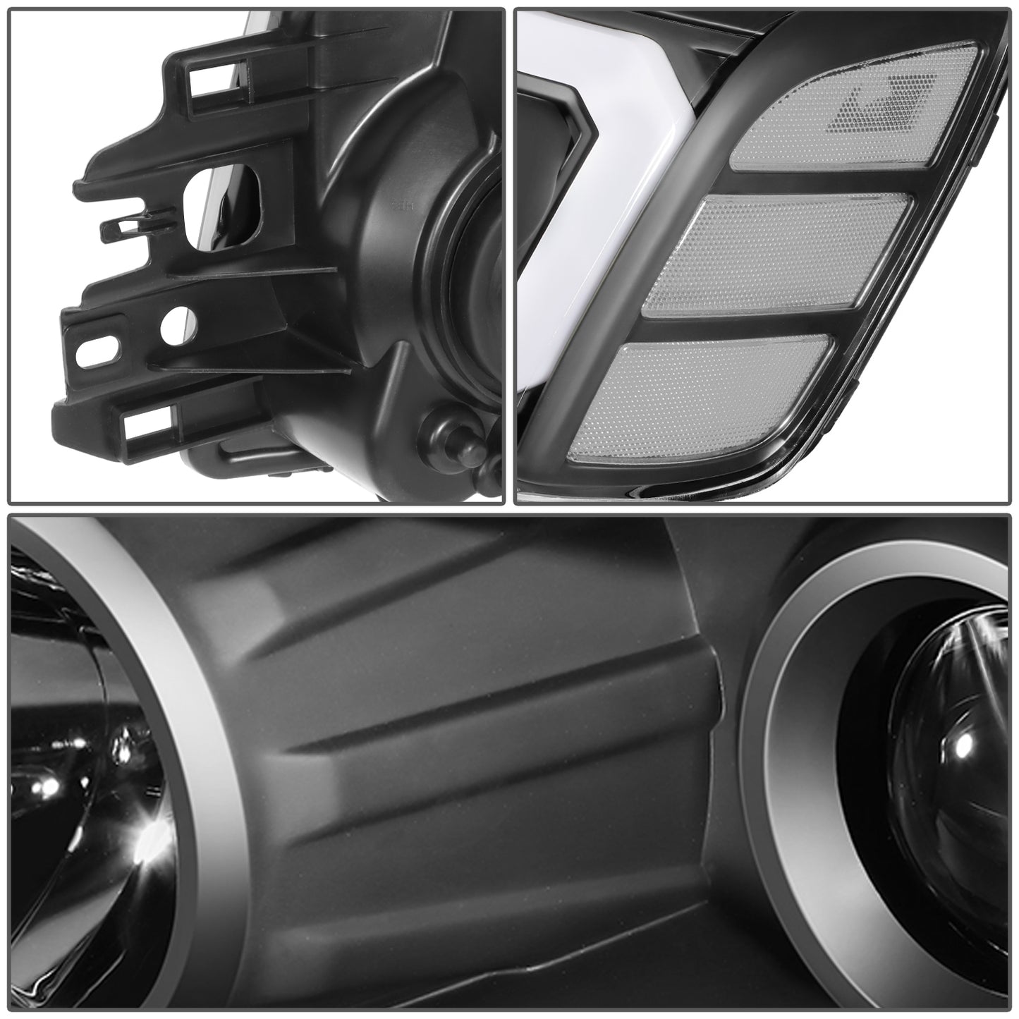 04-15 NISSAN TITAN ARMADA U-LED DRL SIGNAL PROJECTOR HEADLIGHTS BLACK/CLEAR
