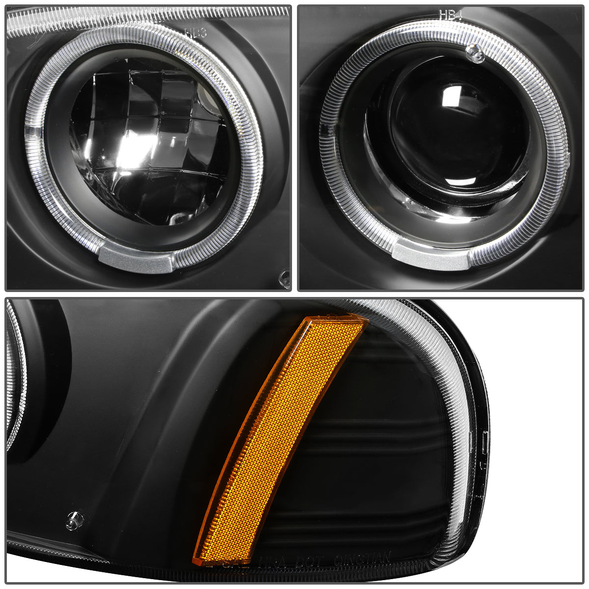 1999-2006 GMC SIERRA YUKON PROJECTOR HEADLIGHTS BUMPER LAMP BLACK