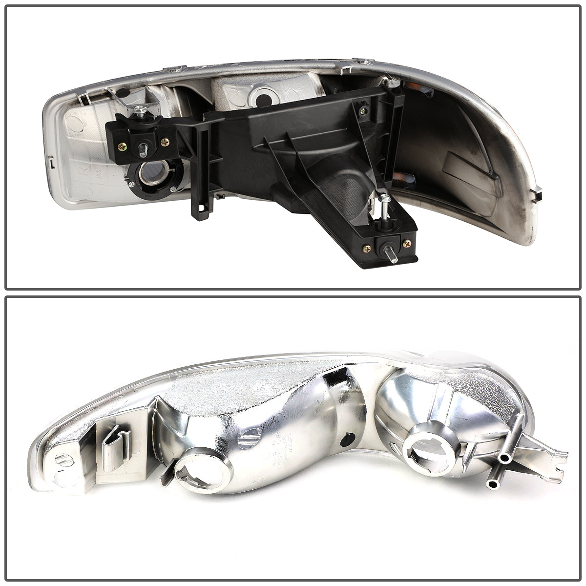 01-07 GMC SIERRA/YUKON DENALI LED DRL CHROME CLEAR HEADLIGHTS+BUMPER LAMPS