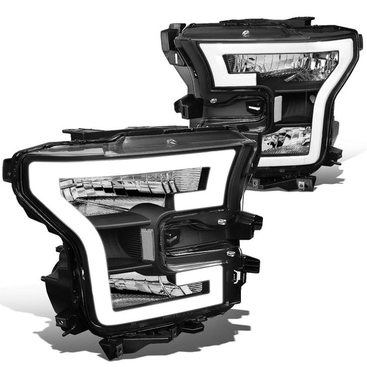 2015-2017 Ford F-150 LED DRL Black Housing Headlights