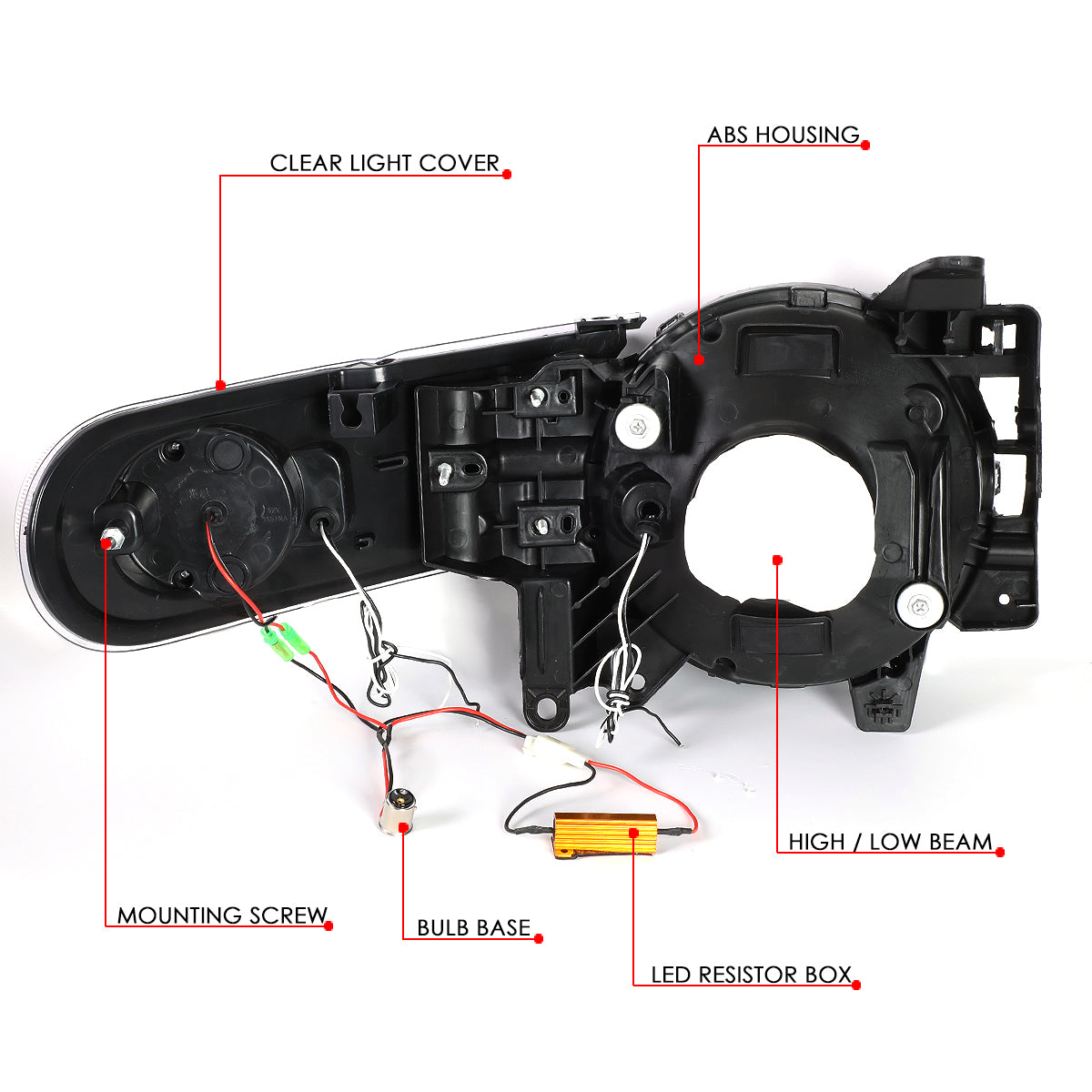 07-14 FJ CRUISER LED DRL+SEQUENTIAL TURN SIGNAL HEADLIGHT LAMPS BLACK/CLEAR