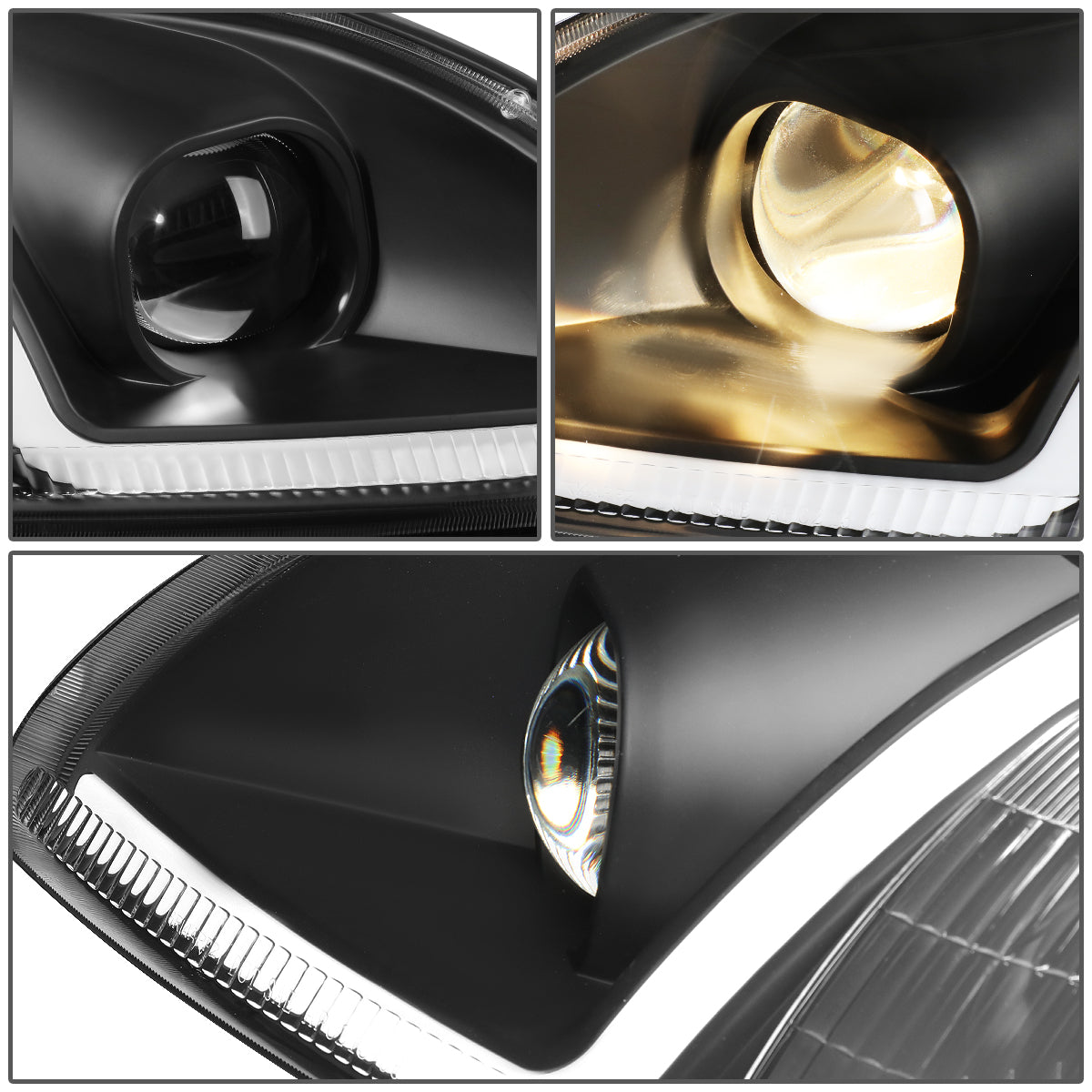96-98 HONDA CIVIC BLACK HOUSING AMBER CORNER PROJECTOR HEADLIGHTS