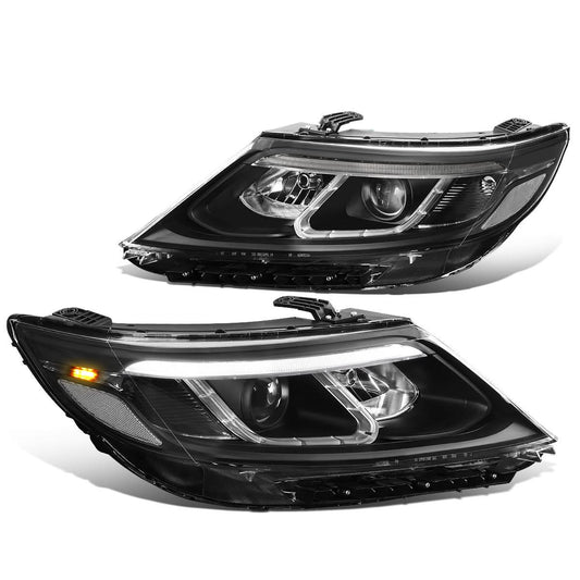 2014-2015 Kia Sorento LED DRL Headlights - Black Housing Clear Corner