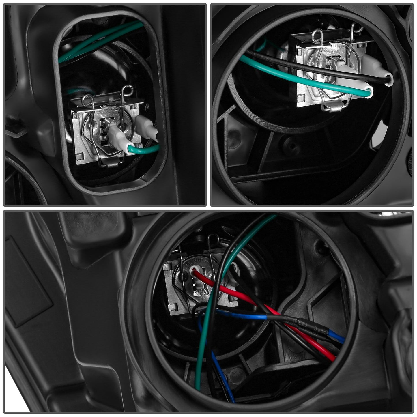 19-24 Ram 1500 Animated Start-Up Sequential LED Projector Headlights Black