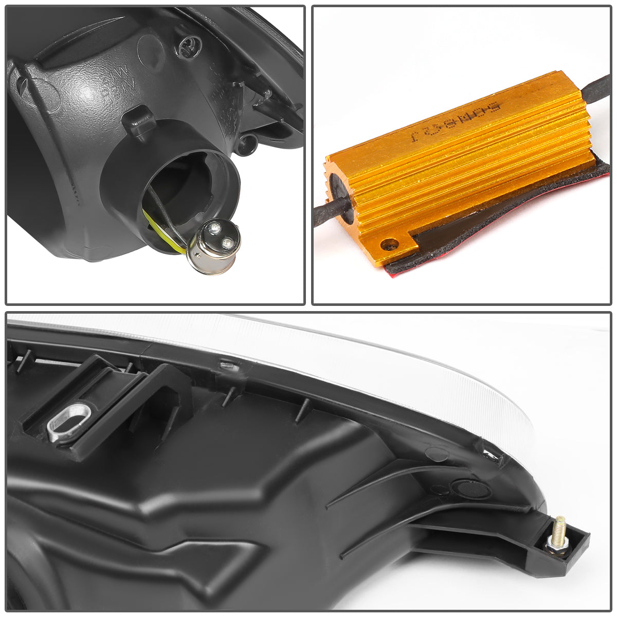 92-95 HONDA CIVIC 2/3DR BLACK HOUSING HEADLIGHT CORNER LAMP