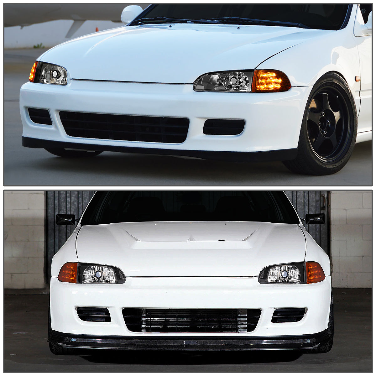92-95 HONDA CIVIC 2/3DR BLACK HOUSING HEADLIGHT CORNER LAMP