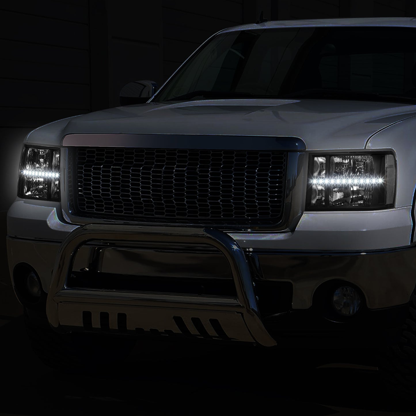 07-14 GMC SIERRA 1500 2500 3500 BLACK/CLEAR HEADLIGHT HEAD LAMPS