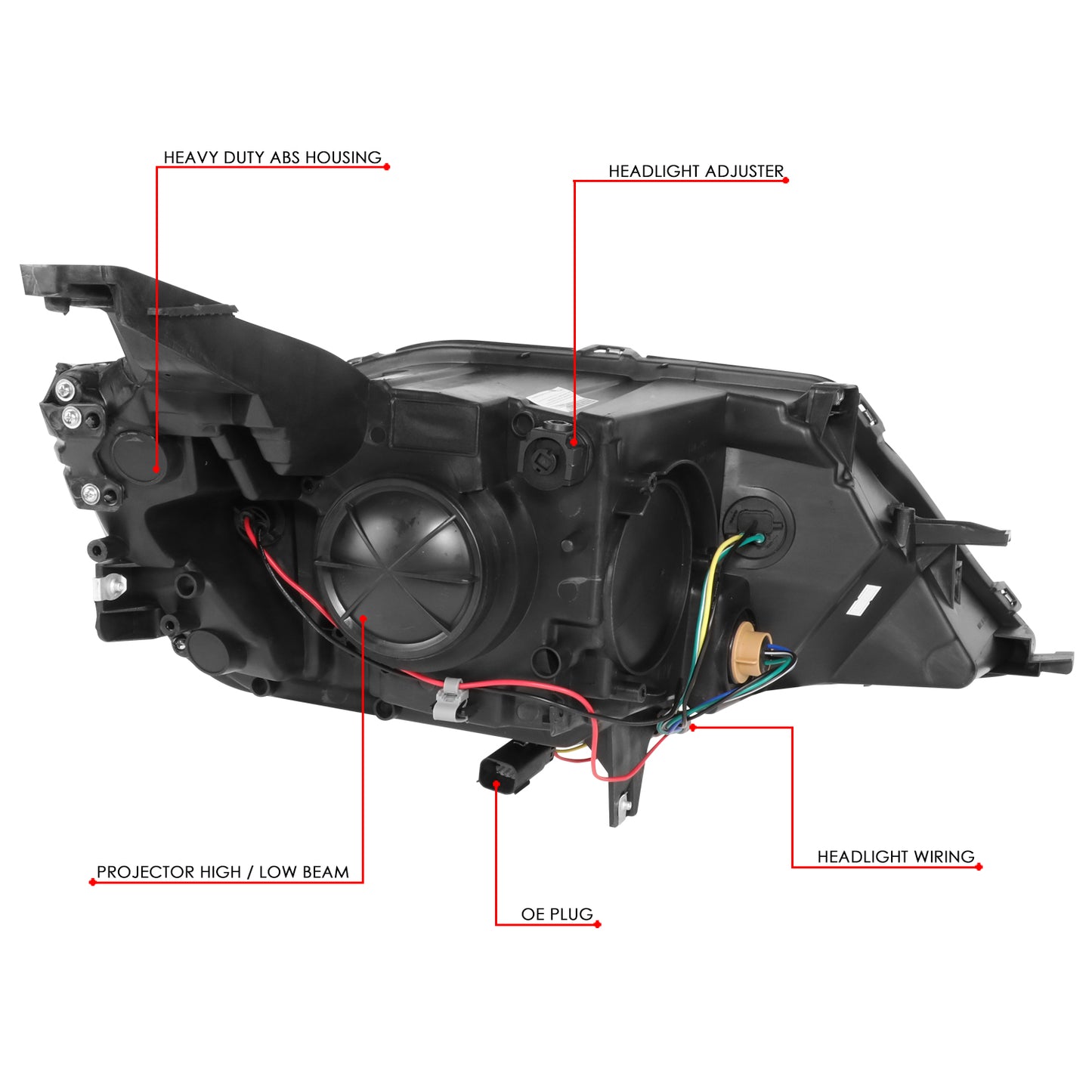 15-20 CHEVY IMPALA OE STYLE BLACK HOUSING CLEAR CORNER PROJECTOR HEADLIGHTS