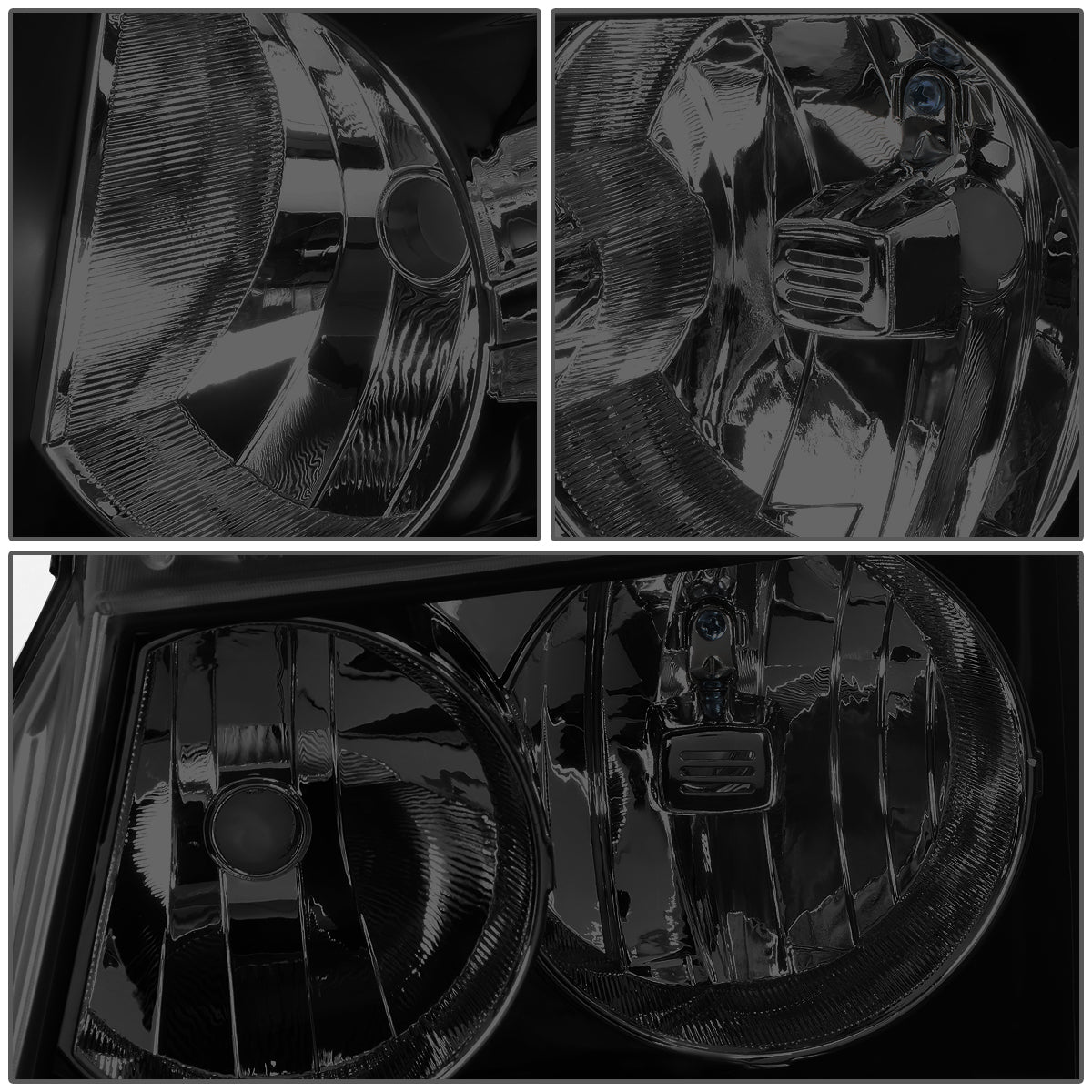 07-14 CHEVY TAHOE SUBURBAN PAIR TINTED HOUSING CLEAR CORNER HEADLIGHT LAMPS