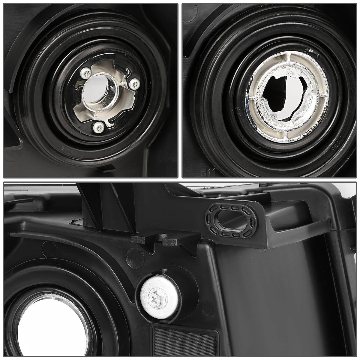 07-14 Chevy Silverado 1500 2500HD 3500 Headlight Assembly Pair Black/Amber