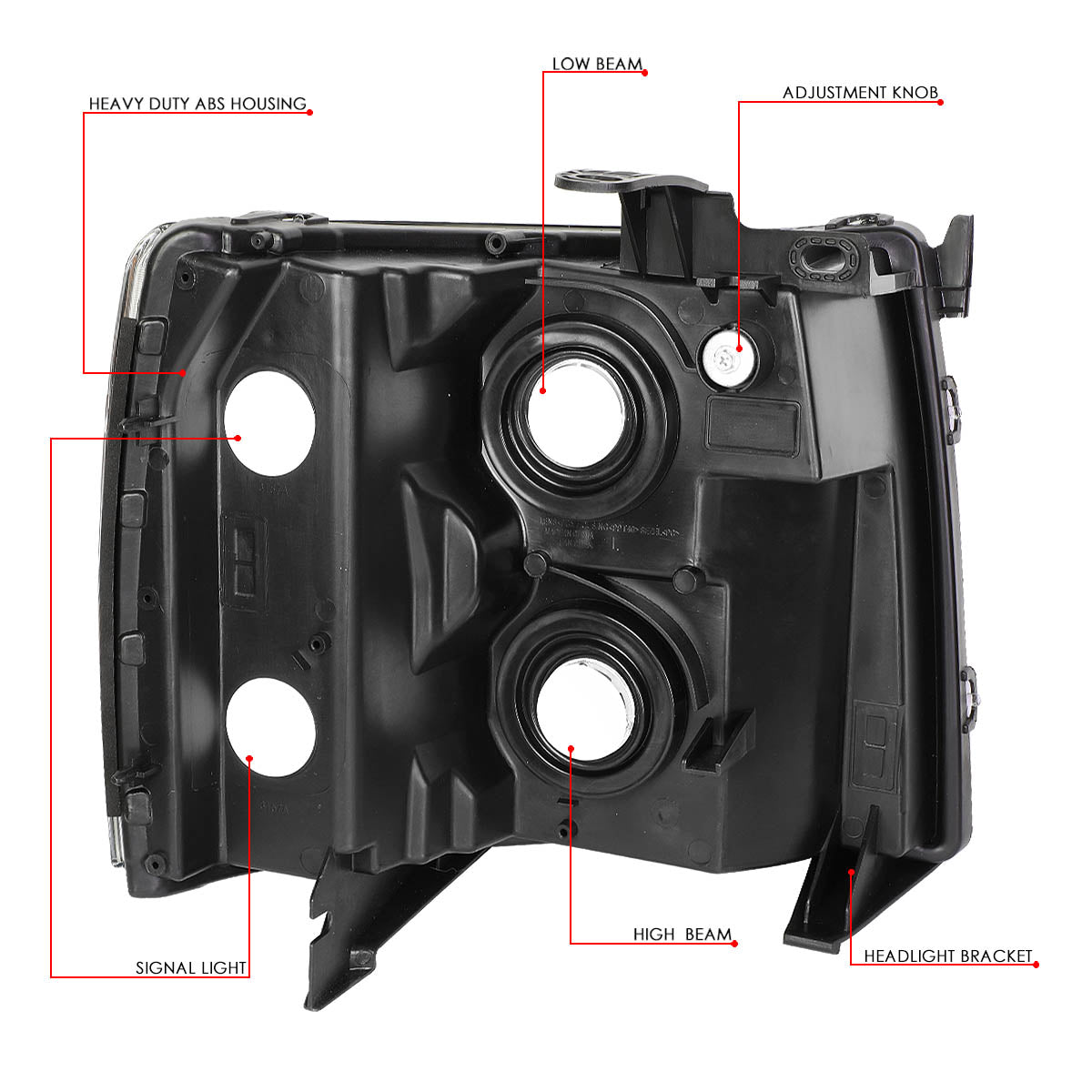 07-14 Chevy Silverado 1500 2500HD 3500 Headlight Assembly Pair Black/Amber