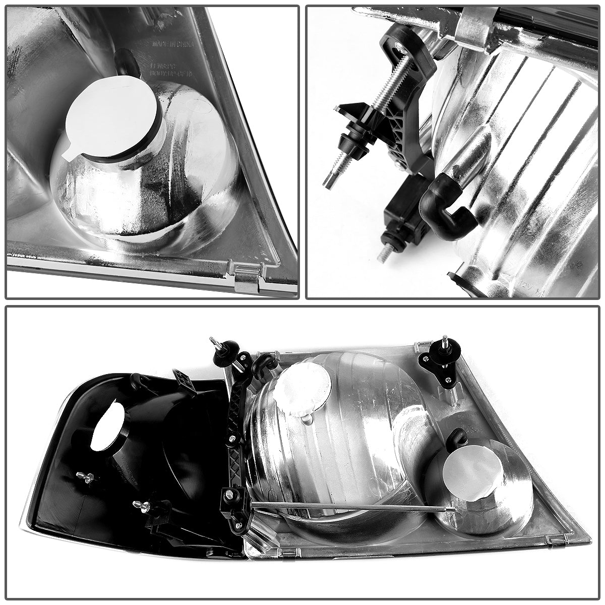 02-05 FORD EXPLORER 4PCS BLACK HOUSING HEADLIGHTS AMBER CORNER SIGNAL LAMPS