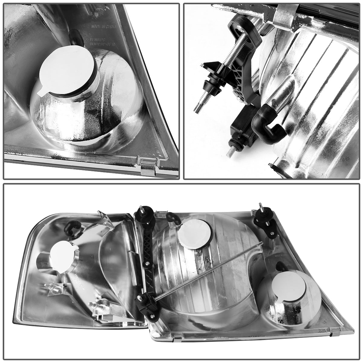 02-05 FORD EXPLORER 4PCS SMOKED HOUSING HEADLIGHTS AMBER CORNER SIGNAL LAMPS