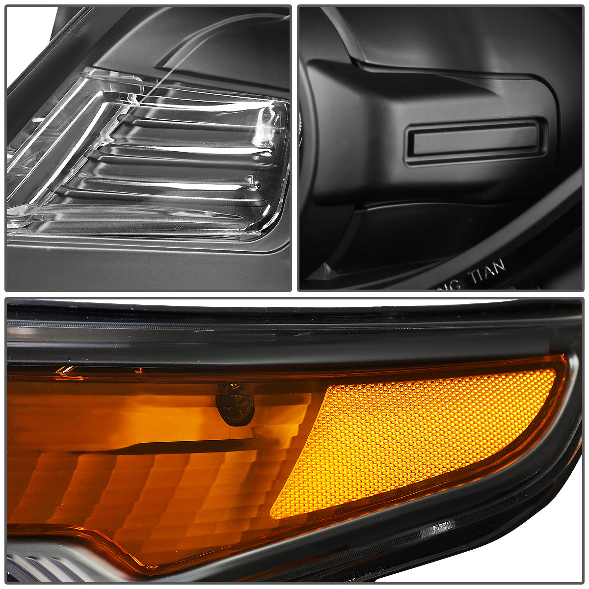 11-15 FORD EXPLORER BLACK HOUSING AMBER CORNER PROJECTOR HEADLIGHT HEADLAMP