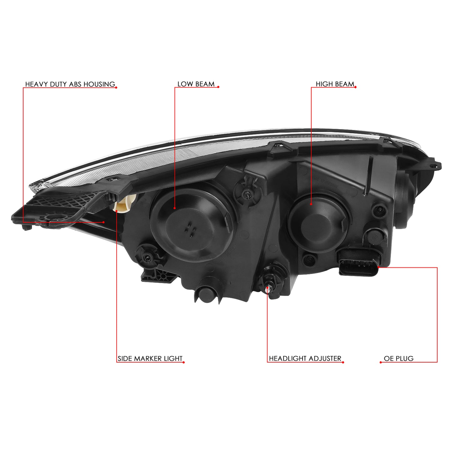 15-18 FORD FOCUS OE STYLE BLACK HOUSING AMBER CORNER HEADLIGHT HEAD LAMPS