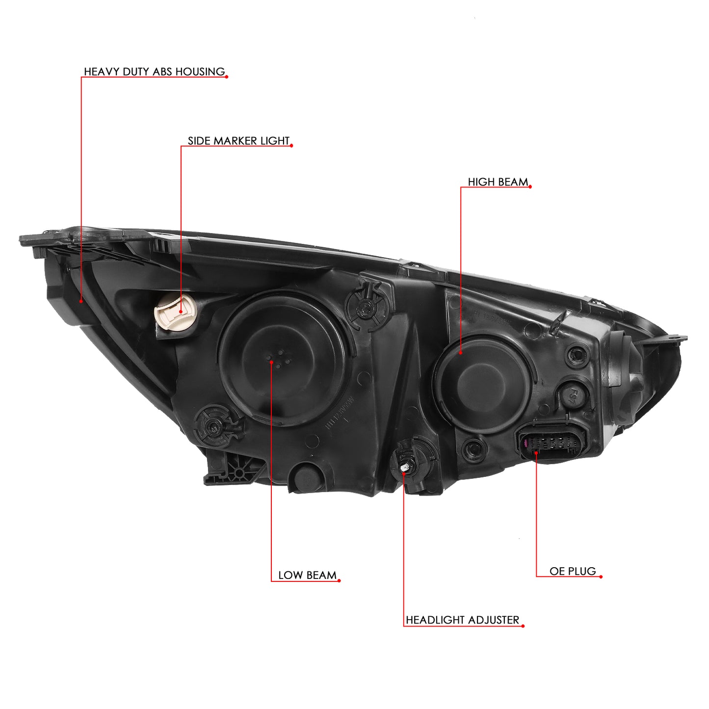 15-18 FORD FOCUS FACTORY STYLE SMOKED LENS CLEAR CORNER HEADLIGHT HEAD LAMPS