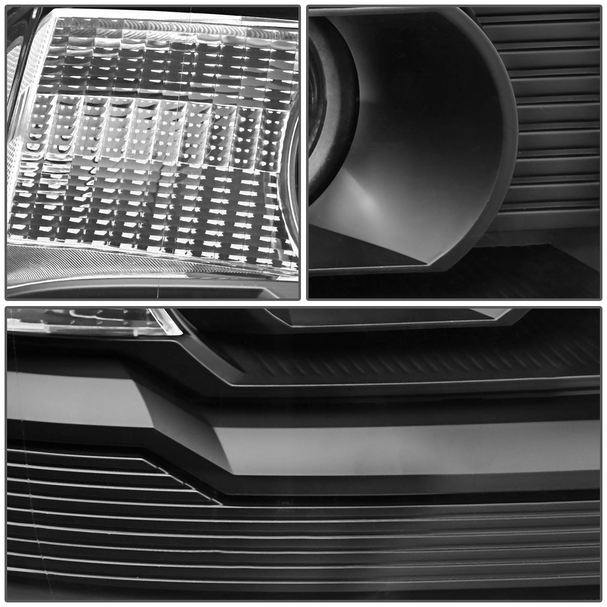 14-18 GMC SIERRA BLACK HOUSING CLEAR CORNER PROJECTOR HEADLIGHT HEAD LAMPS