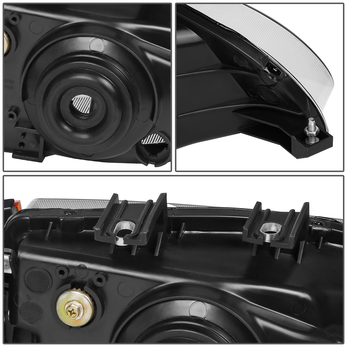 92-95 HONDA CIVIC EG EJ EH BLACK/CLEAR OE STYLE REPLACEMENT HEADLIGHT LAMPS