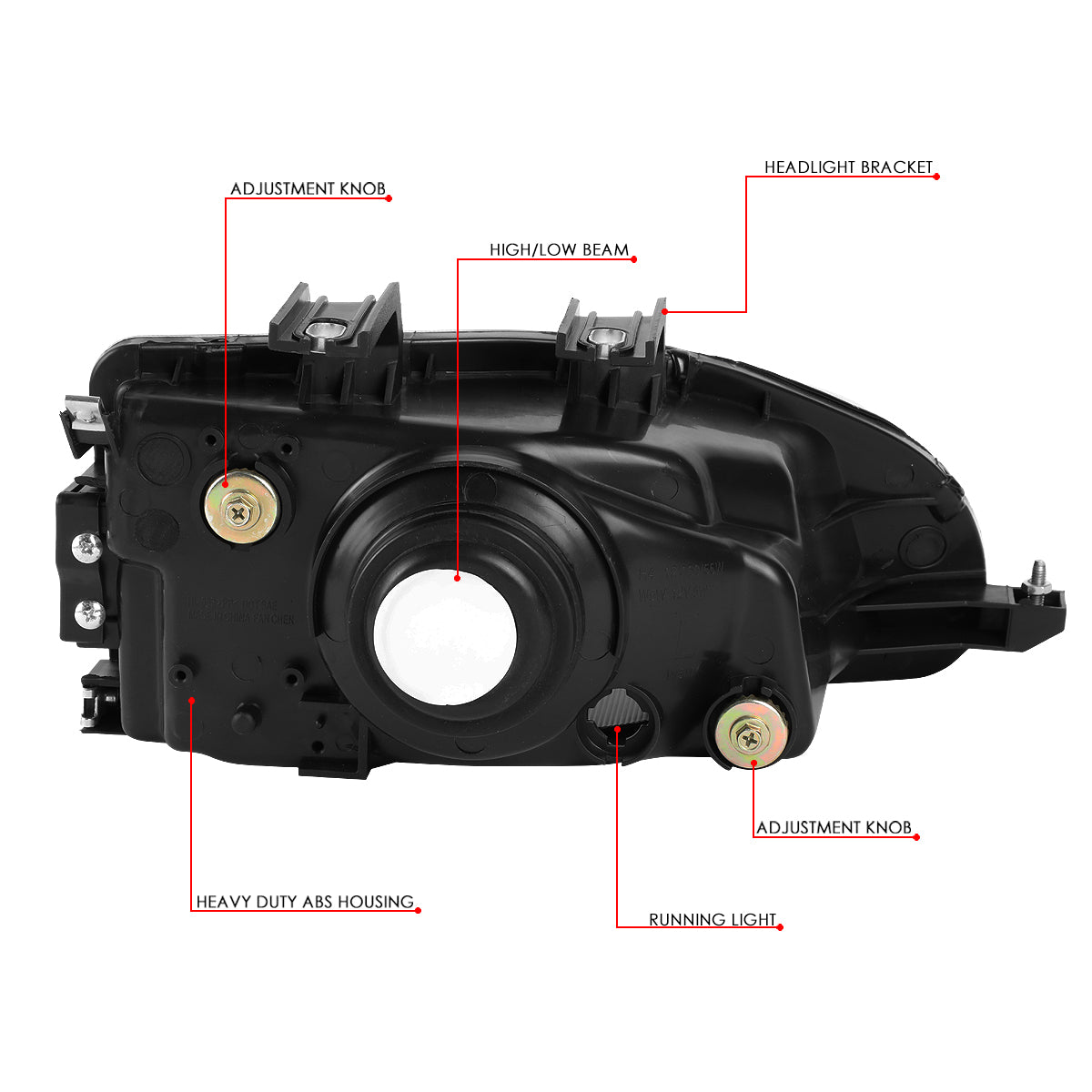 92-95 HONDA CIVIC EG EJ EH BLACK/CLEAR OE STYLE REPLACEMENT HEADLIGHT LAMPS
