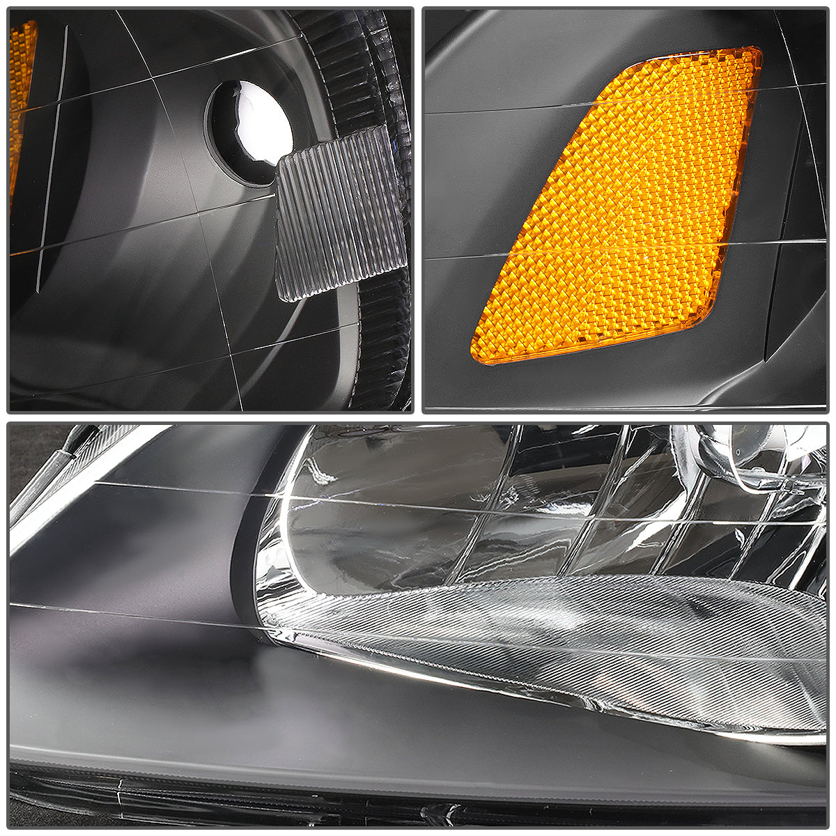 99-00 HONDA CIVIC EJ EM EK BLACK HOUSING AMBER CORNER HEADLIGHT SIGNAL LAMPS