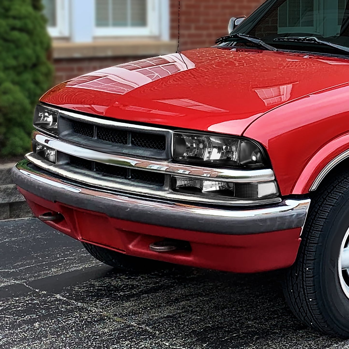 98-04 CHEVY S10 PICKUP BLAZER BLACK/CLEAR CORNER HEADLIGHT BUMPER HEAD LAMP