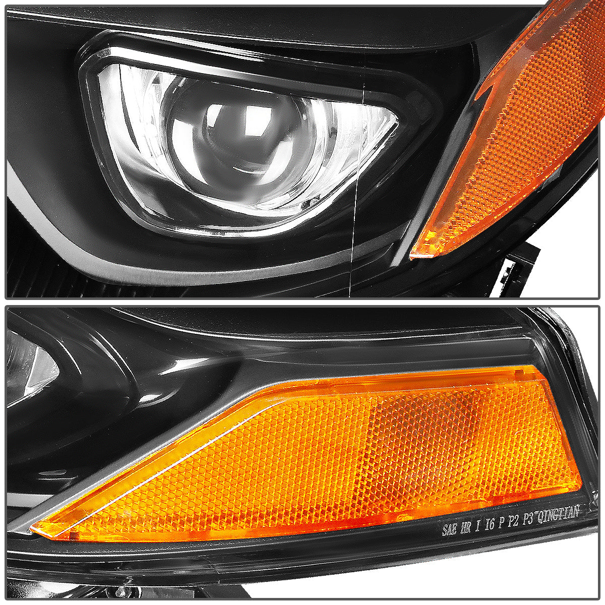 14-16 Toyota Corolla OE Style LED Projector Headlight Assembly Black/Amber