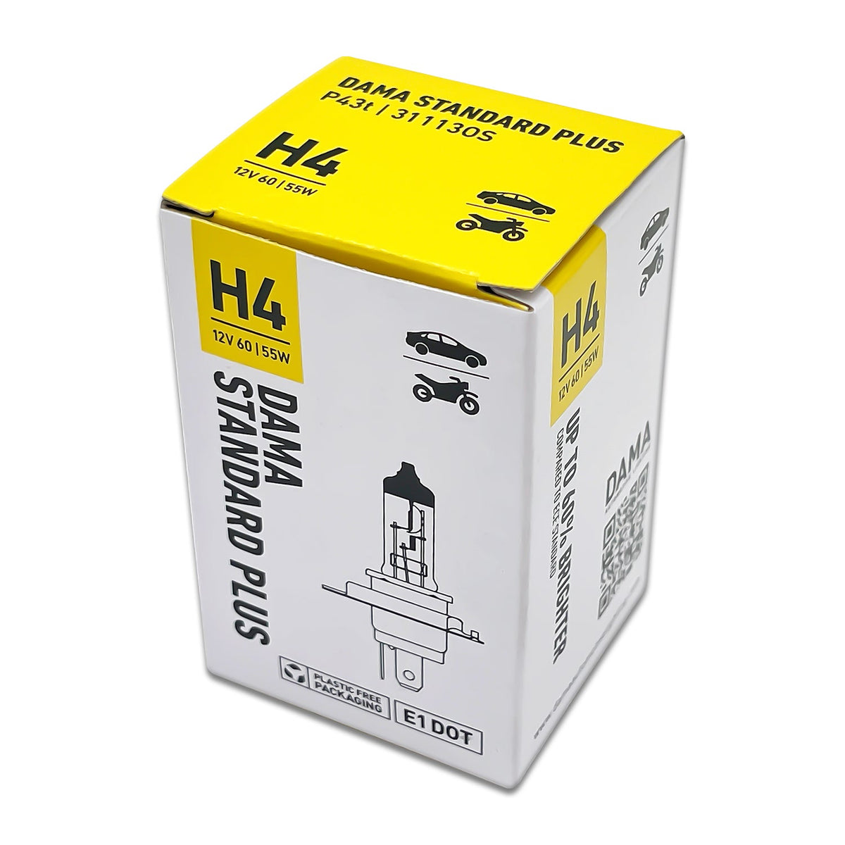 DAMA 9003 H4 31113OS OEM Standard Plus Halogen Bulbs 3300K 60/55W | Pack of 10